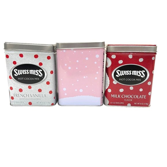 Swiss Miss Empty Hot Cocoa Mix Metal Tins With Brown Bear Polar Bear Picture - Picture 4 of 8